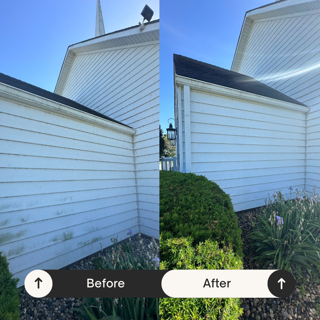 House washing before and after comparison